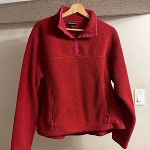 Pink Fleece LL Bean Half Zip Sweater